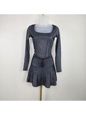 Y2K lot - Hollister Glitter Corset Top & Candies Glitter Skater Skirt sz Sm